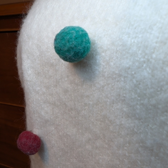 Christmas Dingle Ball White Crop Sweater SZ Large - Picture 5 of 15